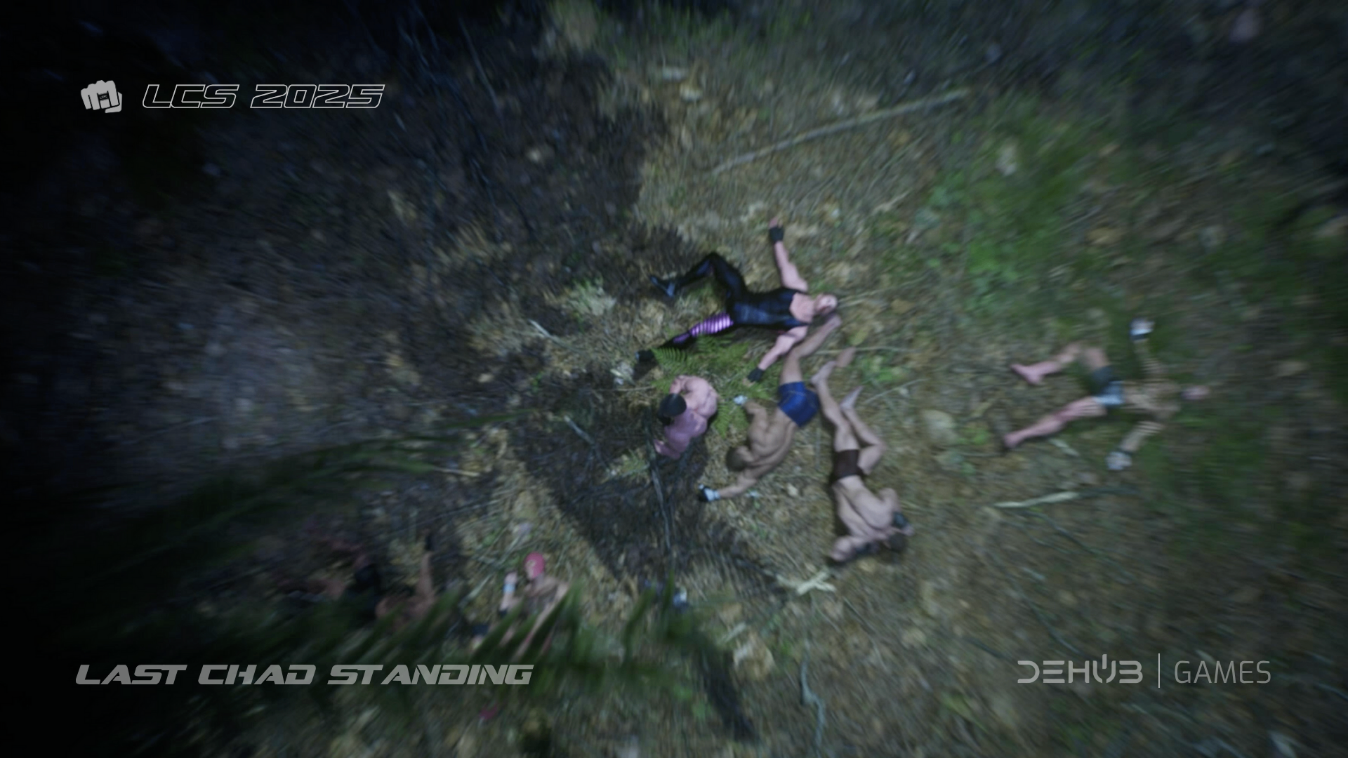 Aerial view of combat on the island